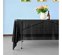 Trimming Shop 1pc Black Sequin Tablecloth 70" x 108" Rectangle Shiny Sequin Sparkly Tablecover for Parties Wedding Reception Banquets Birthday Baby Shower Festival Ceremony Cake Dessert Tablecloth