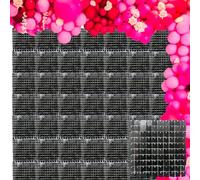 Trimming Shop 1pc Black Shimmer Sequin Wall Panels, Reflective Square Backdrop Panel for Wedding Decoration, Birthday Party, Bridal Shower, Prom, Club & Event Décor, 30cm x 30cm
