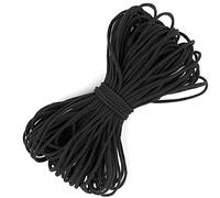 Trimming Shop 2.5mm Wide Black Elastic Band Thin Earloop Round Cord, Soft & Comfortable Stretchy Elastic String for Sewing, Handmade DIY Crafts, 50 Metres Long