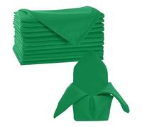 Trimming Shop 20 Inch Emerald Green Polyester Table Napkins, 50x50cm Square, Reusable, Wrinkle-Resistant Cloth Napkins for Dinner Parties, Events, Weddings, Restaurants & Hotels, 20pcs