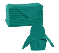 Trimming Shop 20 Inch Forest Green Polyester Table Napkins, 50x50cm Square, Reusable, Wrinkle-Resistant Cloth Napkins for Dinner Parties, Events, Weddings, Restaurants & Hotels, 10pcs