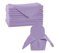 Trimming Shop 20 Inch Lavender Polyester Table Napkins, 50x50cm Square, Reusable, Wrinkle-Resistant Cloth Napkins for Dinner Parties, Events, Weddings, Restaurants & Hotels, 10pcs