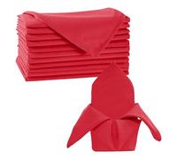 Trimming Shop 20 Inch Red Polyester Table Napkins, 50x50cm Square, Reusable, Wrinkle-Resistant Cloth Napkins for Dinner Parties, Events, Weddings, Restaurants & Hotels, 4pcs