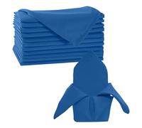 Trimming Shop 20 Inch Royal Blue Polyester Table Napkins, 50x50cm Square, Reusable, Wrinkle-Resistant Cloth Napkins for Dinner Parties, Events, Weddings, Restaurants & Hotels, 10pcs