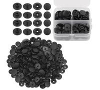 Trimming Shop 20 Sets Black T5 Plastic Kam Snap Buttons with Storage Case No-Sew Press Stud Fasteners Poppers for Diapers, Blazers, Costumes, Crafts, Jackets, Kid Wear, Shirts, & Upholstery