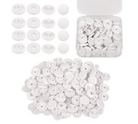Trimming Shop 20 Sets White T5 Plastic Kam Snap Buttons with Storage Case