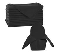 Trimming Shop 20 x 20 Inch Black Cloth Napkins 100% Polyester, 4pcs