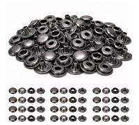 Trimming Shop 20mm Press Studs 4 Part, Durable and Lightweight, Snap Fastener No-Sew Metal Buttons for DIY Leathercrafts, Jackets, Repair Clothing, Purses, Gunmetal, 20pcs