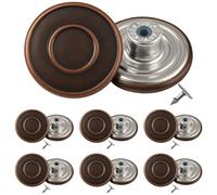 Trimming Shop 20mm Replacement Jeans Brass Button Fastener with Back Pin Studs for Denim, Jackets, Clothing Repairing, Dark Bronze,50pcs