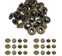 Trimming Shop 20mm S Spring Press Studs 4 Part, Durable and Lightweight, Metal Snap Buttons Fasteners for Jackets, DIY Leathercrafts, Sewing Clothing, Purses, Bronze, 20pcs