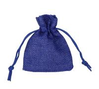 Trimming Shop 20pcs Blue Mini Drawstring Hessian Burlap Bags 7cm x 9cm Small Reusable Gift Pouches for Wedding Favours, Jewellery, Birthday, Christmas, Anniversary & Festival Parties