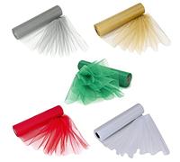 Trimming Shop 25m x 29cm Snow Sheer Organza Rolls Fabric for Wedding Chair Sashes, Table Runner, Swags, Gift Ribbon, Home & Party Decoration (Fixed 5 Colour)
