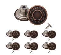Trimming Shop 25mm Copper Jeans Stud Buttons Hammer On, Printed Rivet Fasteners for Denim Jackets, Trousers, Bags, Leather, Canvas, Tailoring, Jump Suits - 50Pcs