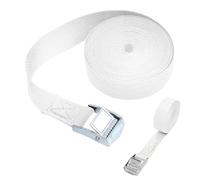 Trimming Shop 25mm - Heavy Duty Adjustable Buckled Straps, Ratchet Tie Down Straps, Lashing, and Cargo Tensioning Belts for Motorcycle, Cargo, Trailer, Trucks, Securing Luggage, 1 Metre, White