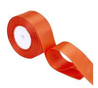 Trimming Shop 25mm Orange Satin Ribbon for Gift Wrapping, 25M Double Sided Polyester Halloween Ribbon Roll for Crafting Bouquets Cake DIY Hair Accessories, Sewing, Making Bows, Wedding Cake Decoration