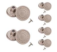 Trimming Shop 25mm Silver Jeans Stud Buttons Hammer On, TRIMMING SHOP Printed Rivet Fasteners for Denim Jackets, Trousers, Bags, Leather, Canvas, Tailoring, Jump Suits - 20Pcs