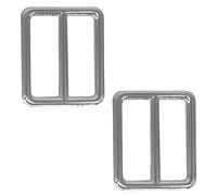 Trimming Shop 25mm Silver Tri - Glide Rectangular Slider Buckle - 2pcs