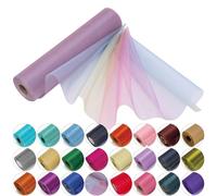 Trimming Shop 29cm x 25m Roll of Organza Sheer Fabric - Elegant Decorative Cloth for Wedding Chair Bows, Table Runners, Party Favours - Crafting Supplies for Ribbons, Dress Accents,and Bags, Rainbow