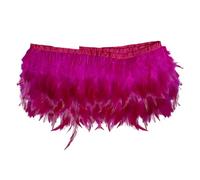 Trimming Shop 2M Rooster Hackle Feather Fringe Trim for Costumes, Hats & Crafts, Premium Quality Coque Trim, Bulk Feather for Fashion Decoration & Creative Projects (Hot Pink)