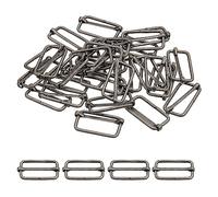Trimming Shop 2pcs Triglide Slider Buckle Metal Adjustable Durable Lightweight Slide Buckle for Webbing Straps, Backpack, Fasteners Strap, Pet Collars and Bag Accessories, 50mm, Gunmetal