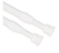 Trimming Shop 2pcs White 40cm-70cm Extendable Curtain Poles - No Drill Telescopic Tension Rods for Net Curtains, Shower Rails, Cupboards, Wardrobes & Caravans - Adjustable