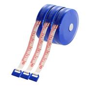 Trimming Shop 3 Pack Retractable Measure Tape, 60 Inch / 150CM Dual Sided Soft Round Measuring Tape for Body, Sewing Fabric, Tailor, Cloth Craft Measurement Tape (Blue)