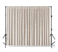 Trimming Shop 3 x 3M Beige Crushed Curtains Soft Touch Velvet Curtain Opaque Finish Backdrop 8cm Rod Pocket Backdrops for Weddings Parties Living Room Lounge & Event Decoration