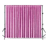 Trimming Shop 3 x 3M Pink Crushed Curtains Soft Touch Velvet Curtain Opaque Finish Backdrop 8cm Rod Pocket Backdrops for Weddings Parties Living Room Lounge & Event Decoration