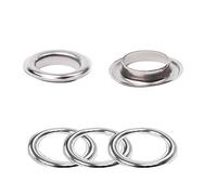 Trimming Shop 30mm Eyelets Rings with Washers, Grommet Eyelets for Tarpaulin, Leather Craft, Repair, Round Curtain Eyelet Rings for DIY, Canvas Holding, Vinyl Banners, Silver, 100pcs