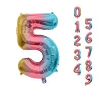 Trimming Shop 32 Inch Large Rainbow Number 5 Helium & Air Foil Balloon