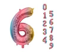 Trimming Shop 32 Inch Large Rainbow Number 6 Helium & Air Foil Balloon