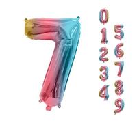 Trimming Shop 32 Inch Large Rainbow Number 7 Helium & Air Foil Balloon