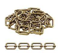 Trimming Shop 32mm Triglide Slider Buckle Metal Adjustable Durable Lightweight Slide Buckle for Webbing Straps, Backpack, Fasteners Strap, Pet Collars and Bag Accessories, Bronze, 25pcs