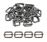 Trimming Shop 32mm Triglide Slider Buckle Metal Adjustable Durable Lightweight Slide Buckle for Webbing Straps, Backpack, Fasteners Strap, Pet Collars and Bag Accessories, Gunmetal, 25pcs