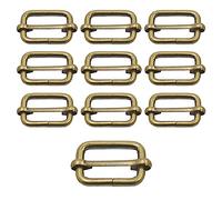 Trimming Shop 32mm Triglide Slider Buckle Metal Adjustable Durable Lightweight Slide Buckle for Webbing Straps, Backpack, Fasteners Strap, Pet Collars and Bag Accessories, Bronze, 10pcs