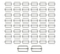 Trimming Shop 32mm Triglide Slider Buckle Metal Adjustable Durable Lightweight Slide Buckle for Webbing Straps, Backpack, Fasteners Strap, Pet Collars and Bag Accessories, Silver, 50pcs