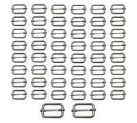 Trimming Shop 32mm Triglide Slider Buckle Metal Adjustable Durable Lightweight Slide Buckle for Webbing Straps, Backpack, Fasteners Strap, Pet Collars and Bag Accessories, Gunmetal, 50pcs