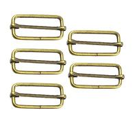 Trimming Shop 32mm Triglide Slider Buckle Metal Adjustable Durable Lightweight Slide Buckle for Webbing Straps, Backpack, Fasteners Strap, Pet Collars and Bag Accessories, Bronze, 5pcs
