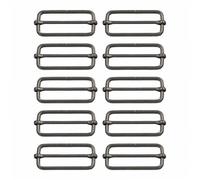 Trimming Shop 32mm Triglide Slider Durable Metal Buckle, Gunmetal, 10pcs