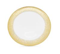 Trimming Shop 33cm Glass Charger Plates with Gold Rim - Elegant Gold Trim Charger Plate for Banquets, Weddings, Parties & Dining Event Decorations - Decorative Pack of 1