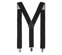 Trimming Shop 35mm Adjustable Men's Suspender Braces - Black with White Dot