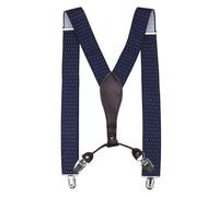 Trimming Shop 35mm Adjustable Men's Suspender Braces - Navy with White Dot
