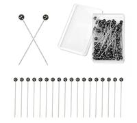 Trimming Shop 35mm Gunmetal Round Pearl Head Sewing Pins, Pack of 100