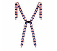 Trimming Shop 35mm Men's Suspender Braces, Adjustable, Union Jack X Shaped