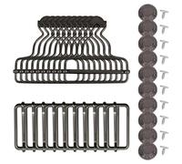 Trimming Shop 35mm Metal Dungaree Buckles with Tri-Glide Sliders & Jean Buttons - Heavy-Duty Fasteners for Overalls, Braces, Jackets, Pinafores, Bag Making & Sewing Projects, Gunmetal, 10pcs Set