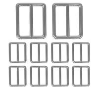 Trimming Shop 35mm Silver Tri - Glide Rectangular Slider Buckle - 10pcs