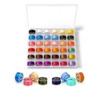 Trimming Shop 36pcs Pre-Wound Sewing Machine Bobbins with Storage Case, Assorted Colour Threaded Bobbins for Brother Singer Embroidery and Quilting Projects