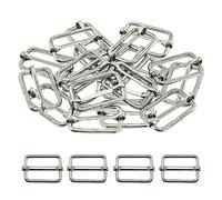 Trimming Shop 38mm Triglide Slider Buckle Metal Adjustable Durable Lightweight Slide Buckle for Webbing Straps, Backpack, Fasteners Strap, Pet Collars and Bag Accessories, Silver, 25pcs