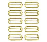 Trimming Shop 38mm Triglide Slider Buckle Metal Adjustable Durable Lightweight Slide Buckle for Webbing Straps, Backpack, Fasteners Strap, Pet Collars and Bag Accessories, Gold, 10pcs