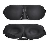 Trimming Shop 3D Sleep Eye Mask - Blackout - Elastic Strap - Black, 2 Piece